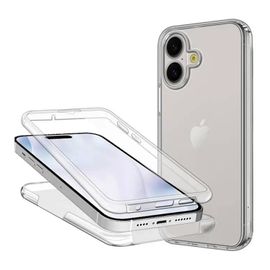 Coque pour Apple iPhone 17 - housse etui silicone gel 360 integrale + film ecran - TRANSPARENT