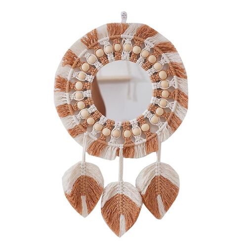 Nordic Wall Hanging Mirror Woven Cotton Rope Mirrors Handwoven Crafts