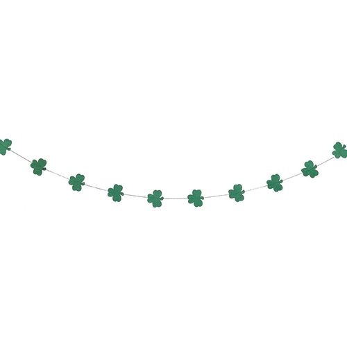St Patrick's Day Paper Clover Garland For Banner Green Shamrock Glitter Paper For Home Baby Shower Festival Birthday Party Decoration Supplies
