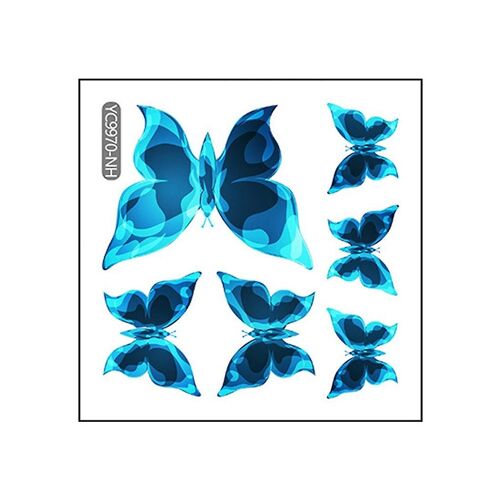 Blue Luminous Butterfly Wall Decal Pvc Adhesive Ornaments Party Decoration