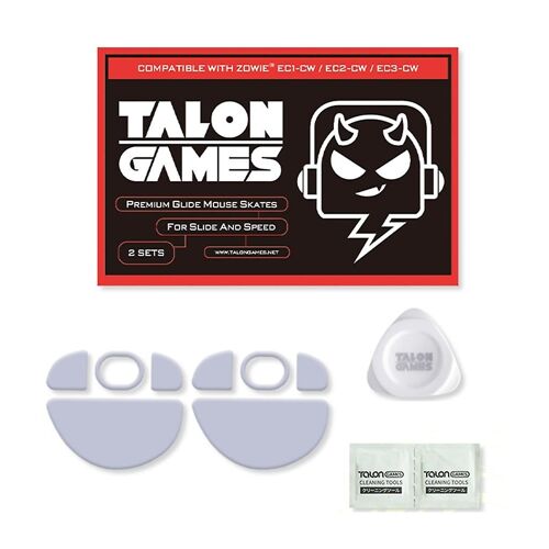 2sets Talongames Custom White Curved Edge Mouse Skates Mouse Feet For Zowie Ec1-cw / Ec2-cw Gaming Mouse Glides