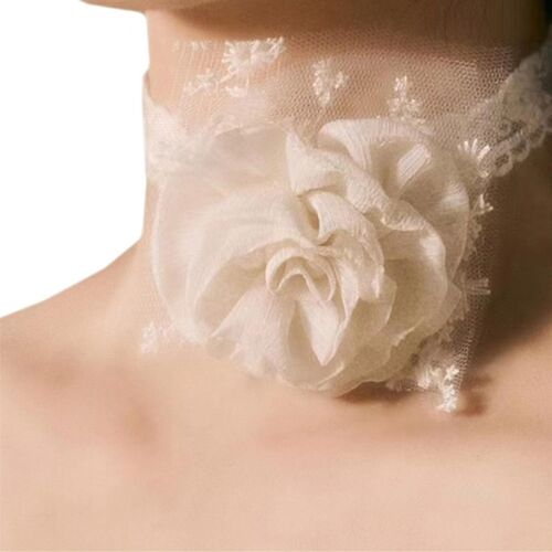 Tissu Rose Choker Collier Tissu Rose Choker Tissu Rose Fleur Dentelle Chokers
