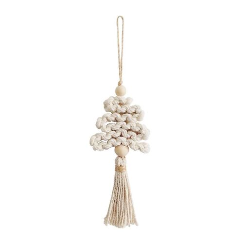 Handwoven Christmas Tree Pendant Set Of 10 Cotton String Hanging Ornament