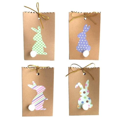 24pcs Mini Kraft Paper Easter Gift Bags Organization Holder Supplies
