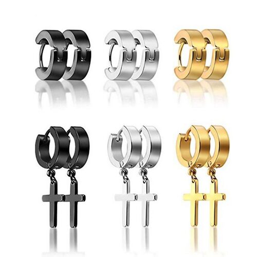 6 Paires Vintage Pour Boucles D'oreilles Croisées En Acier Inoxydable Pour Boucles D'oreilles Croisées Pour