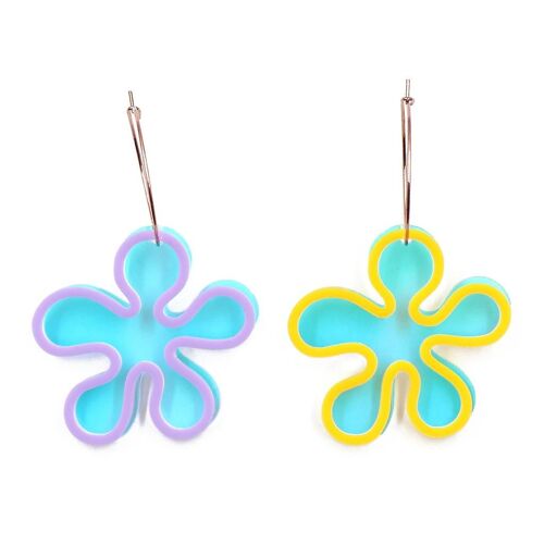 Flower Earrings Acrylic Irregular Earrings Unique Dangle Earring For Women