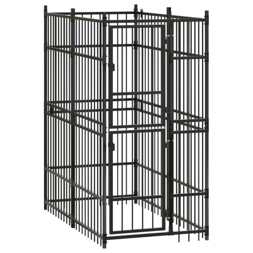 Vidaxl Chenil D'extérieur Pour Chiens Acier 1,84 M²