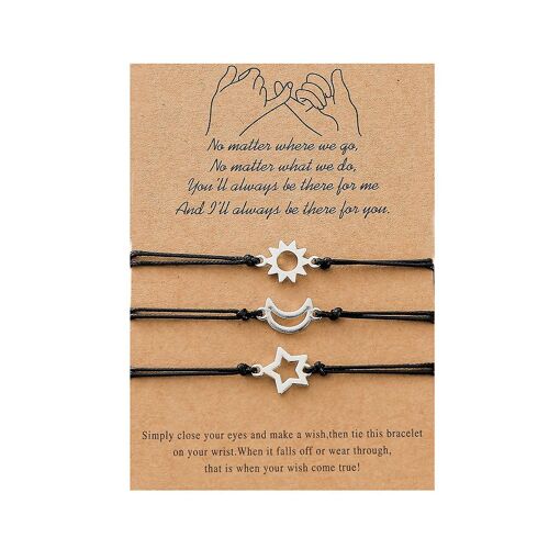 3pcs / Setcard Bracelets Tissés Perlés Lucky Wish Mode Cadeau Bijoux