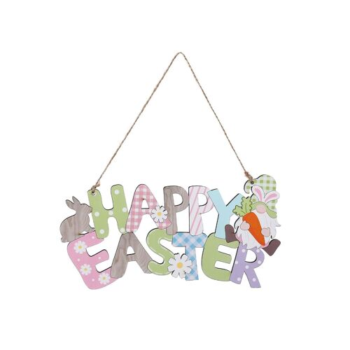Happy Easter Hanging Ornaments Wooden Front Door Wall Sign Bunny Gnome Pendant Easter Party Farmhouse Home Decorations