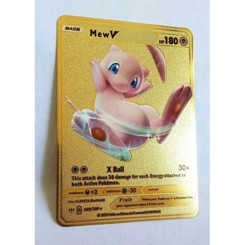 ?Carte Pokémon Mew V Full Art Rare En Métal Gold Doré?