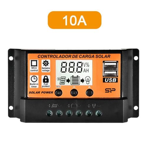 Contrôleur de Charge pour panneaux solaires 12V/24V, double USB, contrôleur automatique de Charge pour batterie, régulateur de tension MPPT/PWM