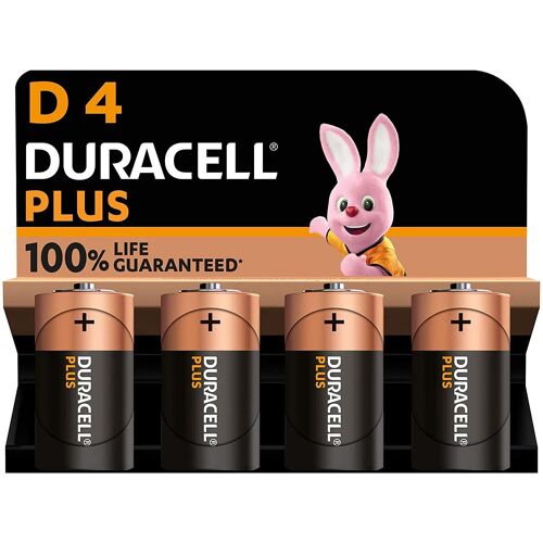 DURACELL Blister de 4 Piles Plus 100% MN1300 D LR20 1,5V