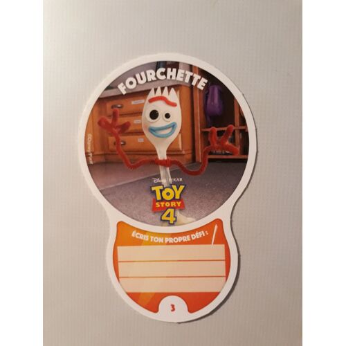 Carte Auchan Les Defis Disney N° 3 Fourchette (Toy Story 4) 2019