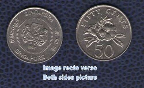 Singapour 1987 Pièce De Monnaie Coin Moeda Moneda 50 Cents De Dollar