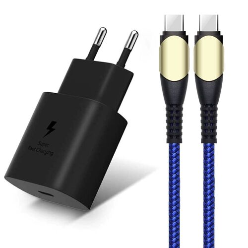 Chargeur Pd Rapide 25w + Câble Usb-C Vers Usb-C 60w 1m Pour Oppo A16 A16s A53 A53s A54 A55 A56 A72 A93 A93s - E.F.Connection