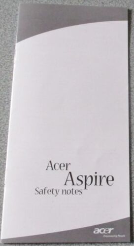 Acer Aspire - Safety Notes - Carnet De Conseils D'utilisation Pour Ordinateur Acer Aspire - En 8 Langues Dont Le Français - 10x21cm