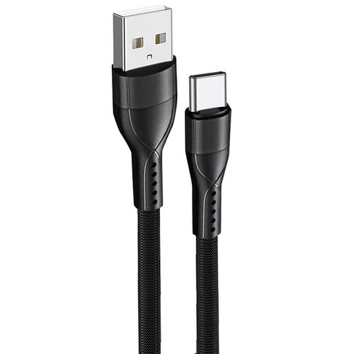 Câble USB-C 3A Nylon Charge Rapide pour Samsung Galaxy A12 A13 A14 A03s A04s A22 A23 A24 - 1M Noir - E.F.Connection