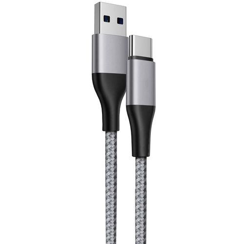 Câble USB-C Charge Rapide 3A pour Samsung Galaxy S22 Ultra S22 S23+ S23 Ultra S21 FE S21 S20 S10 - Nylon Tressé 1M Gris - E.F.Connection