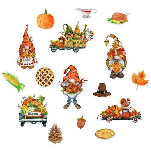 Thanksgiving Magnetic Stickers Fall Harvest Turkey Gnome Refrigerator Magnets