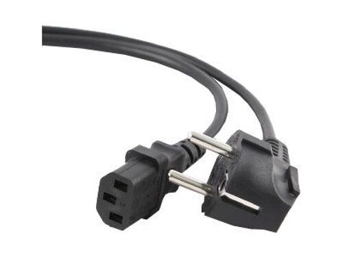 Gembird PC-186-VDE - Câble d'alimentation - CEE 7/7 (M) incliné pour IEC 60320 C13 droit - 16 A - 5 m - moulé - noir - Allemagne