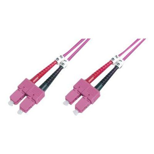 DIGITUS Professional - Cordon de raccordement - SC multi-mode (M) pour SC multi-mode (M) - 2 m - 2 m - fibre optique - duplex - 50 / 125 microns - OM4 - sans halogène - RAL 4003