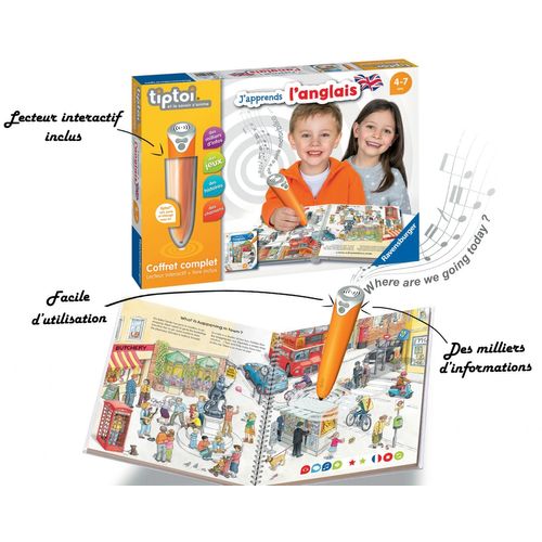 Premier Age Tiptoi - Coffret Complet Lecteur Interactif + Livre J'apprends L'anglais