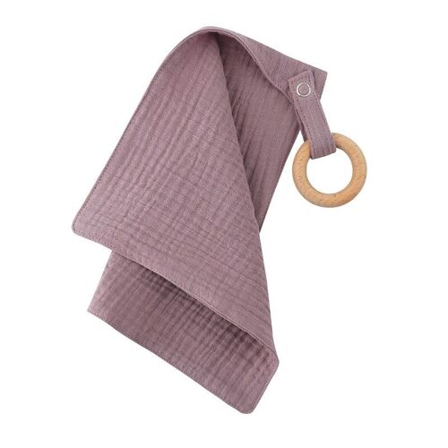 Bavoirs En Coton Pour Bébé, 1 Pièce, Avec Anneau De Dentition En Bois, Bouton-Pression Pour Nouveau-Né, Serviette En Triangle Doux, Serviette Apaisante