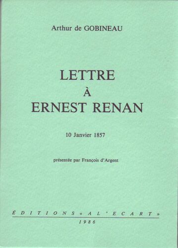 Lettre À Ernest Renan.