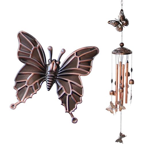 Carillon à Vent de Jardin Exterieur, Carillons Décoratifs d'extérieur de éoliens Aluminium en Carillons pour Noël, Maman, Balcon, Festival, Jardin (Butterfly)
