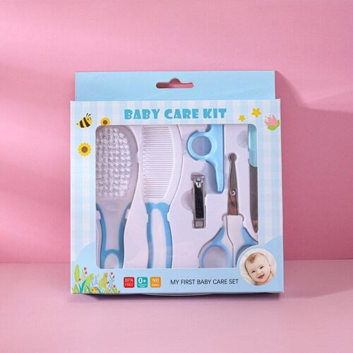 Ensemble De 6 Pièces De Soins Pour Bébé, Combinaison De Coupe D'ongles, Brosse Sûre Pour Bébé, Boîte-Cadeau, Produit Pour Nouveau-Né
