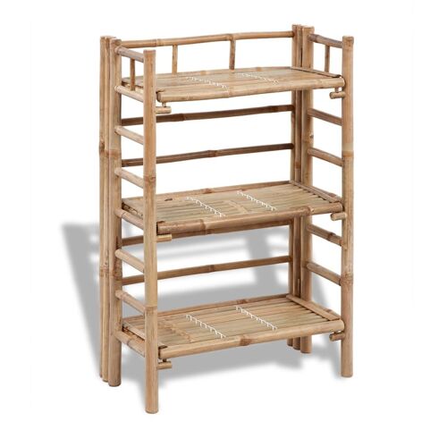 Étagère à plantes en bambou à 3 tablettes