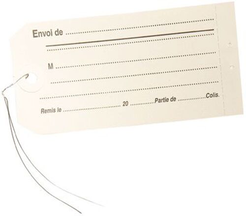 Etiquettes Envoi Fil Métal - Carnet De 10