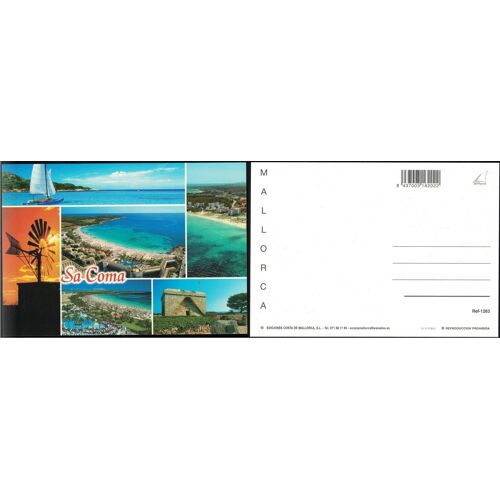 Carte Postale Cp Postcard 6 Vues De Mallorca Majorque Plage Sa Coma