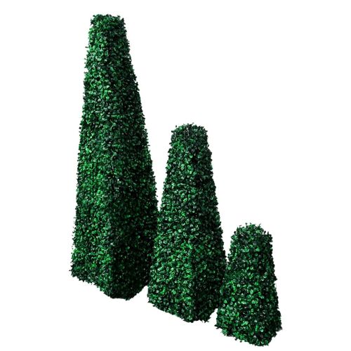 Lot De 3 Topiaires Pyramidales En Buis Artificiel
