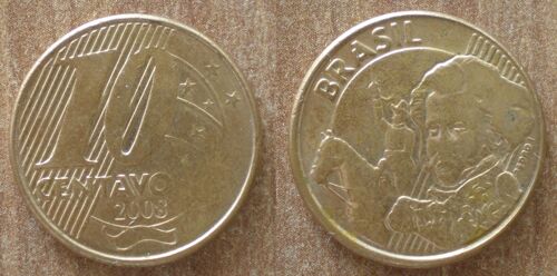 Bresil 10 Centavos 2008 Piece Reals Cruzeiros Centavo Amerique Sud