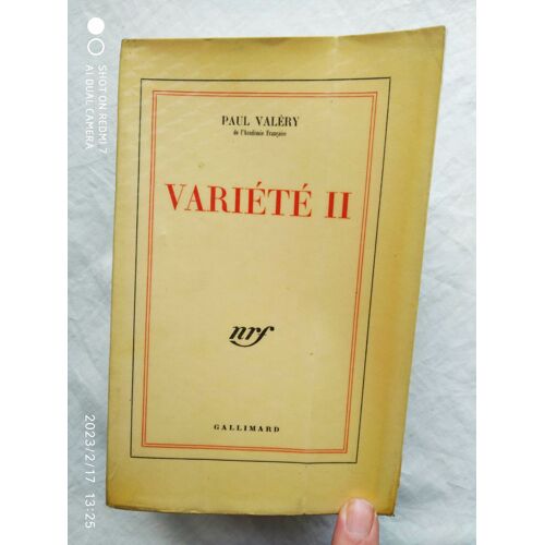 Paul Valéry, Variété Ii, Nrf - Gallimard, 1955