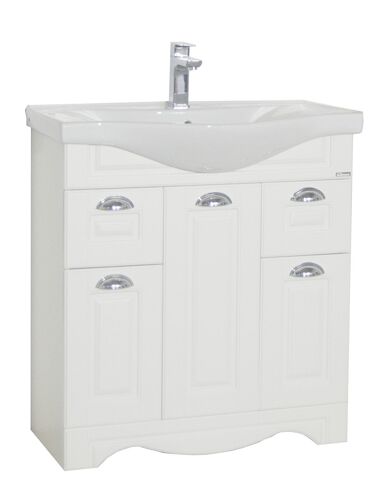 Vcm 2-Pièces Lavabo Largeur 75 Cm Ensemble De Meubles De Salle De Bains Lavabo Campagne Tiroirs Casalo Xl