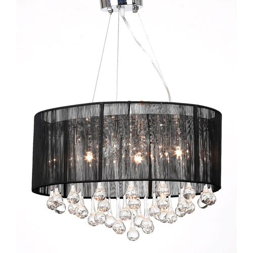 Vidaxl Lustre Avec 85 Cristaux Noir