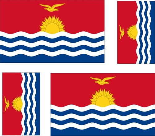 4 X Autocollant Sticker Voiture Moto Valise Pc Portable Drapeau Kiribati