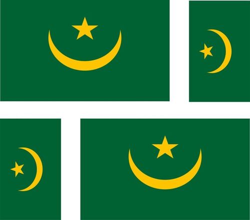 4 X Autocollant Sticker Voiture Moto Valise Pc Portable Drapeau Mauritanie