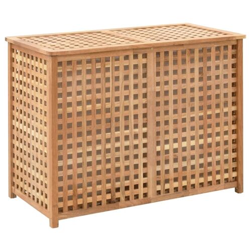 Vidaxl Coffre À Linge 87,5x46x67 Cm Bois De Noyer Massif