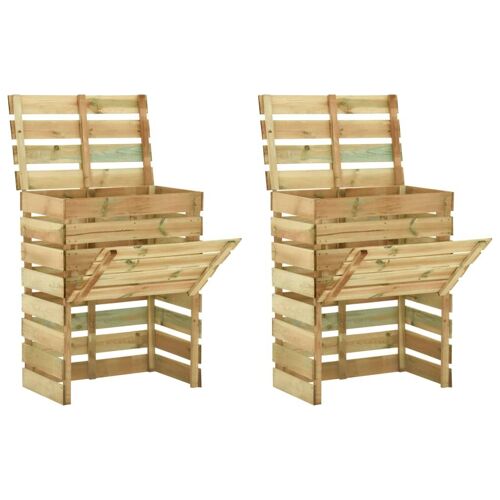 vidaXL Composteur de jardin à lattes 2 pcs 80x50x100 cm Pin imprégné