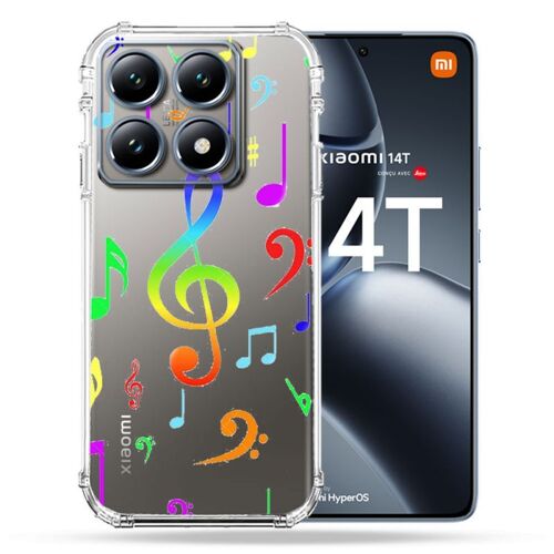 Coque Transparente Pour Xiaomi 14t / 14t Pro Note Musique Colore