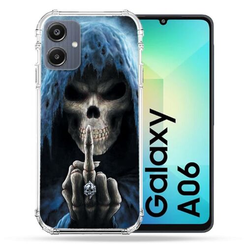 Coque Renforcée Pour Samsung Galaxy A06 Tete De Mort Doigt