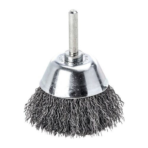 Brosse boisseau D. 50 mm tige 6 mm ?paisseur fil 0,3 mm acier 10500 min-? LESSMANN