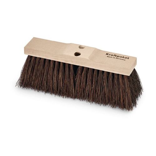 Balai de cantonnier grande performance Piassava longueur 400 mm avec 2 trous d'emmanchement monture bois KRAFTPAKET