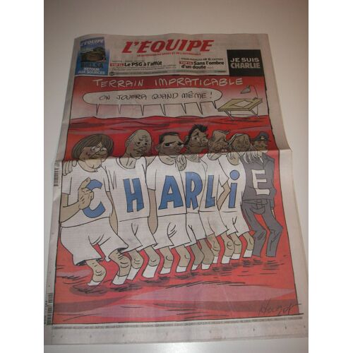 Journal L'équipe 10-01-2015 Couverture Caricature 22090 