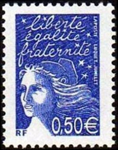Timbre France 2002 Oblitéré - Marianne De Luquet 0,50 € Bleu Outremer - Yt3449