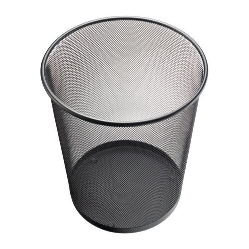 Corbeille À Papier 23 L H350xd.295 Mm Avec Décor Perforé Acier Noir Helit