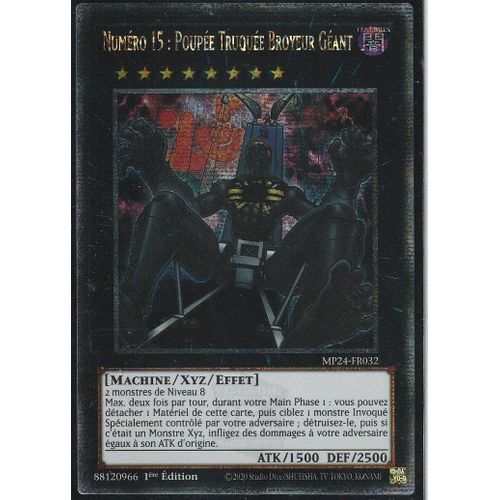 Carte Yu-Gi-Oh - Numéro 15:Poupée Truquée Broyeur Géant - Mp24-Fr032 - Qcse - Secrète Rare Quart De Siècle